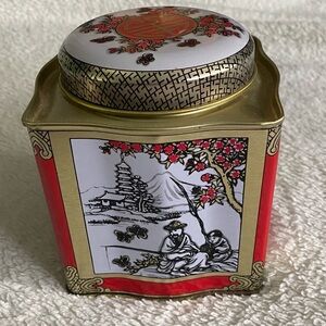 Vintage Jasmine Tea decorative tin Chinese art​​​​